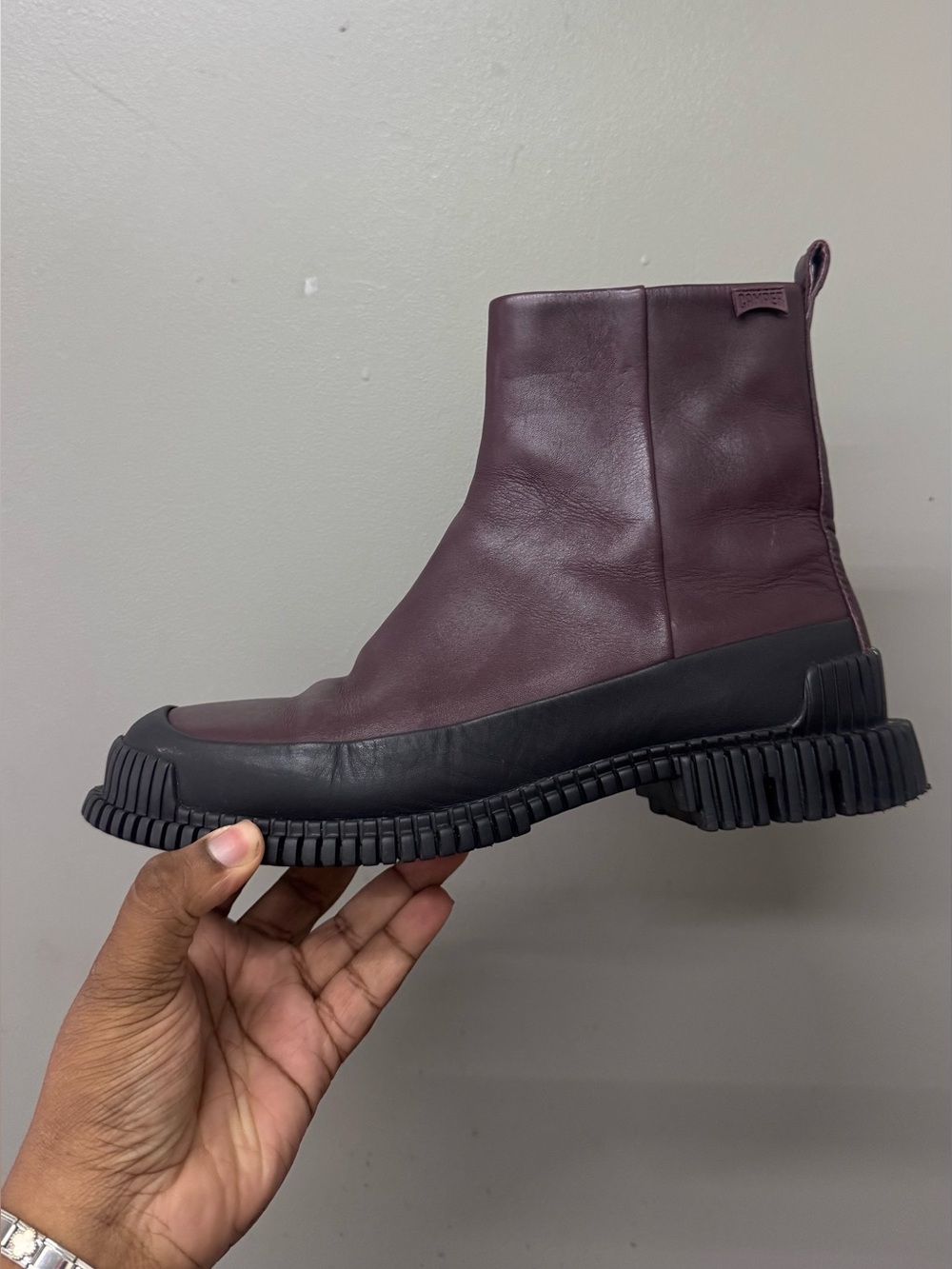 Camper Pix Leather ankle boots in Burgundy Women’s size 39